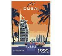 Puzzle Da 1000 Pezzi Per Adolescenti Original Burj Al Arab Dubai Travel Poster Puzzle Per Adulti Giochi Per Famiglie Regali Per Donne Aiuta L'esercizio Del Cervello 38x26cm/1000pcs