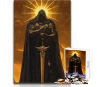 Puzzle da 1000 pezzi per adolescenti, oro scuro, paladino cavaliere, rilassante, per il tempo libero, preciso, ad incastro, giocattolo di precisione, dimensioni 50x75cm