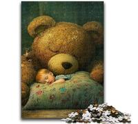 Puzzle da 1000 pezzi per adolescenti, orsacchiotto che dorme, gioco stimolante, giocattoli, ideale come regalo per tutta la famiglia, 26x38cm
