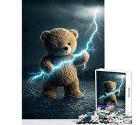 Puzzle da 1000 pezzi per adolescenti orsacchiotto con potere di fulmine giocattoli antistress regali di Babbo Natale segreto gioco rompicapo lista dei desideri con Babbo Natale dimensioni 38x52cm