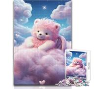 Puzzle da 1000 pezzi per adolescenti, orsacchiotto rosa nel paese dei sogni, bellissimo gioco di design, difficile, opera d'arte, regalo, dimensioni 50x75cm