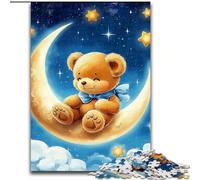 Puzzle da 1000 pezzi per adolescenti Orsetto sulla Luna, analisi e logica con pezzi completamente interconnessi di forma casuale per bambini dai 14 anni in su (dimensioni 26x38cm)