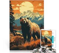 Puzzle da 1000 pezzi per adolescenti orso animale retrò Difficile da completare ma divertente e umoristico Decorazione della casa 38x26cm