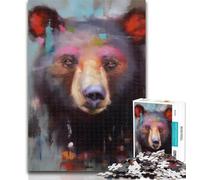 Puzzle da 1000 pezzi per adolescenti Orso bruno, puzzle da 1000 pezzi per adulti e ragazzi, giochi educativi, decorazione per la casa, collezione di artisti, belle arti, 50x75cm