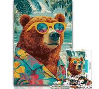 Puzzle da 1000 pezzi per adolescenti Orso bruno sulla spiaggia 1000 pezzi per adulti Relax Games è l'ideale come regalo per tutta la famiglia 38x26cm