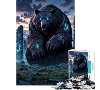 Puzzle da 1000 pezzi per adolescenti Orso dalle rune antiche Guardiano delle pietre mistiche giochi rilassanti giocattoli che creano dipendenza per coltivare la pazienza opera d'arte decorazione