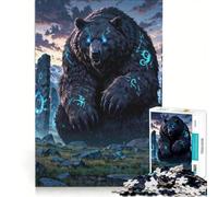 Puzzle da 1000 pezzi per adolescenti "Orso dalle rune antiche - Guardiano delle pietre mistiche", gioco pratico, sfida difficile, collezione d'artista, belle arti 50x75cm