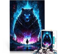 Puzzle da 1000 pezzi per adolescenti Orso gigante epico contro ragazza guerriera Regali di giochi impegnativi per la decorazione della casa 50x70cm