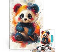 Puzzle da 1000 pezzi per adolescenti Orso panda colorato per il giocattolo di sfida del gioco educativo Adatto per la decorazione del desktop 52x38cm