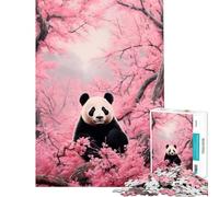 Puzzle da 1000 pezzi per adolescenti: Orso panda perso tra i ciliegi in fiore Attività divertenti da fare a casa Sfida impegnativa Gioco educativo per ragazzi dai 14 anni in su (38x52cm)