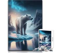 Puzzle da 1000 pezzi per adolescenti Orso polare artico Ideale passatempo tranquillo al chiuso Giocattolo di precisione superiore Dimensioni 50x75cm