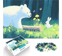 Puzzle da 1000 pezzi per adolescenti Orso polare e coniglio nella foresta Giochi divertenti perché è ideale come regalo per tutta la famiglia 75x50cm