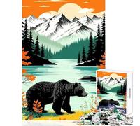 Puzzle da 1000 pezzi per adolescenti Orso sul lago Decorazione per la casa Giocattoli Idee regalo Giochi rilassanti Lista dei desideri con Babbo Natale Dimensioni 50x75cm