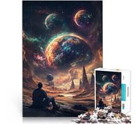 Puzzle da 1000 pezzi per adolescenti Osservando il cosmo Difficile da completare ma divertente e umoristico Regalo di opere d'arte 52x38cm