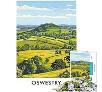 Puzzle da 1000 pezzi per adolescenti Oswestry Castle Hill gioco per adulti e famiglie sfida difficile da completare (dimensioni 50x75cm)