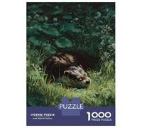 Puzzle Da 1000 Pezzi Per Adolescenti Otter Sleeping in Lush Green Grass Puzzle Per Adulti Gioco Rompicapo Regalo Di Compleanno Aiuta Ad Allenare Il Cervello 38x26cm/1000pcs