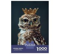 Puzzle Da 1000 Pezzi Per Adolescenti Owl Bird Cute King Puzzle Per Adolescenti Giochi Per Famiglie Sfida Difficile Regali Di Compleanno E Unici 70x50cm/1000pcs
