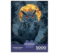 Puzzle Da 1000 Pezzi Per Adolescenti Owl Under Full Moon Puzzle Per Adulti Gioco Pratico Assemblaggio Di Modelli Regali Unici Per Compleanni E Occasioni Speciali 52x38cm/1000pcs