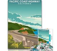 Puzzle da 1000 pezzi per adolescenti Pacific Coast Highway Art, puzzle da 1000 pezzi per adulti e adolescenti, giochi educativi, decorazione per la casa, collezione di artisti, belle arti 26x38cm