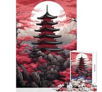 Puzzle da 1000 pezzi per adolescenti paesaggio asiatico giocattoli antistress opera d'arte gioco rompicapo con poster abbinato e foglio di quiz dimensioni 38x52cm