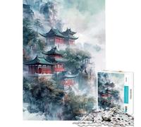 Puzzle da 1000 pezzi per adolescenti paesaggio cinese gioco rompicapo giocattolo educativo ottimo regalo per giochi decorazione per la casa (dimensioni 38x26cm)