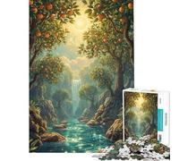 Puzzle da 1000 pezzi per adolescenti paesaggio con cascata e aranceto puzzle per adulti gioco divertente decorazione per la casa compleanni e occasioni speciali (dimensioni 38x52cm)