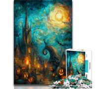 Puzzle da 1000 pezzi per adolescenti, paesaggio con scheletri di Halloween, antistress, per ammazzare il tempo durante le vacanze, per migliorare l'amore tra coppie, 38x26cm