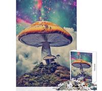 Puzzle da 1000 pezzi per adolescenti paesaggio da sogno con funghi giocattoli fai da te regali di Babbo Natale segreto gioco educativo per compleanno Natale dimensioni 50x75cm