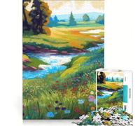 Puzzle da 1000 pezzi per adolescenti Paesaggio da sogno con prato Decorazione da parete Giocattolo per passare il tempo durante le vacanze a casa Per rafforzare l'amore tra le coppie 38x52cm