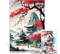 Puzzle da 1000 pezzi per adolescenti Paesaggio del tempio giapponese Giochi divertenti Attività divertenti a casa, regali di compleanno, regali di viaggio, 38x26cm