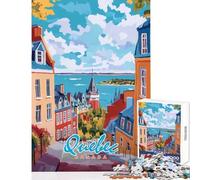 Puzzle da 1000 pezzi per adolescenti Paesaggio della città di Quebec Giocattolo educativo Regalo di compleanno Gioco rompicapo Decompressione intellettuale Dimensioni 38x52cm