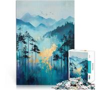 Puzzle da 1000 pezzi per adolescenti Paesaggio della foresta dorata Analisi e logica Decorazione murale Regali unici per compleanno e Natale 38x26cm