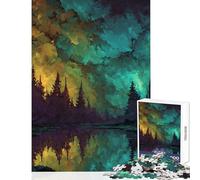 Puzzle da 1000 pezzi per adolescenti Paesaggio della foresta oscura con castello Decorazione per la casa Giocattoli Ottimo regalo per giochi per gioco educativo Migliora l'amore tra coppie 38x52cm