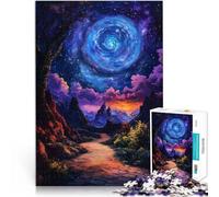 Puzzle da 1000 pezzi per adolescenti Paesaggio della galassia a spirale Regali di giochi impegnativi Lista dei desideri con Babbo Natale 38x26cm