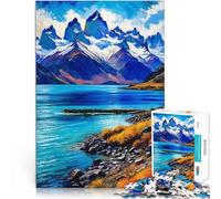 Puzzle da 1000 pezzi per adolescenti Paesaggio della Patagonia del lago di montagna Attività per famiglie gioco di sfida unico 52x38cm