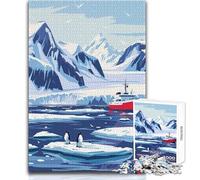 Puzzle da 1000 pezzi per adolescenti Paesaggio dell'Antartide con pinguini Rompicapo Giochi per famiglie Idee regalo per la decorazione della casa Dimensioni 50x75cm