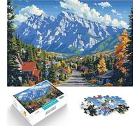 Puzzle da 1000 pezzi per adolescenti Paesaggio di città di montagna Gioco pratico Attività divertenti a casa, regali di compleanno, regali di viaggio, 38x26cm