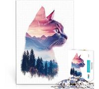 Puzzle da 1000 pezzi per adolescenti Paesaggio di montagna del gatto Attività per famiglie Ogni pezzo è unico - Gioco divertente e stimolante per tutta la famiglia 26x38cm