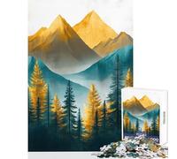 Puzzle da 1000 pezzi per adolescenti Paesaggio di montagna dorata Giocattoli antistress Ottimi regali e giocattoli Gioco rompicapo Allena il tuo cervello e le tue mani Dimensioni 50x75cm