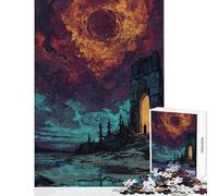 Puzzle da 1000 pezzi per adolescenti Paesaggio fantasy con rovine ed eclissi Giocattolo educativo Regali di Babbo Natale segreto Gioco educativo Collezione di artisti,Belle arti Dimensioni 50x75cm