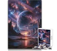 Puzzle da 1000 pezzi per adolescenti, paesaggio fantasy spaziale, ideale per un passatempo tranquillo al chiuso, taglio di precisione superiore, dimensioni giocattolo 38x26cm