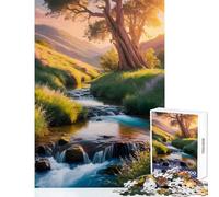 Puzzle da 1000 pezzi per adolescenti paesaggio fluviale panoramico con grande albero giocattoli antistress regali di Babbo Natale segreto giochi rilassanti migliorare l'amore tra coppie38x26cm