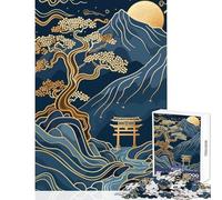 Puzzle da 1000 pezzi per adolescenti Paesaggio giapponese con albero bonsai e torii Decorazione per la casa Giocattoli Ottimo regalo Gioco pratico Lista dei desideri con Babbo Natale 50x75cm