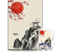 Puzzle da 1000 pezzi per adolescenti Paesaggio giapponese con fiori di ciliegio Giocattolo Gioco intellettuale Vacanza a casa Ammazza il tempo Regali di Babbo Natale segreto Dimensioni 38x52cm