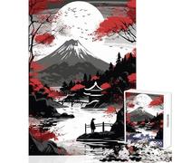 Puzzle da 1000 pezzi per adolescenti paesaggio giapponese monocromatico giocattoli antistress regali di Babbo Natale segreto gioco impossibile aiuta a esercitare il cervello dimensioni 50x75cm