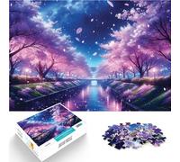 Puzzle da 1000 pezzi per adolescenti Paesaggio giapponese Sakura Gioco impegnativo e gioco in famiglia Lista dei desideri con Babbo Natale 52x38cm