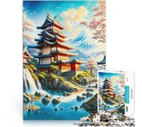 Puzzle da 1000 pezzi per adolescenti Paesaggio in stile giapponese Gara di velocità delle mani Adatto per la decorazione del desktop 38x26cm