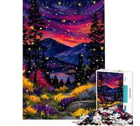 Puzzle da 1000 pezzi per adolescenti paesaggio incantato della foresta al crepuscolo puzzle antistress per adulti divertimento in famiglia aiuta ad allenare la mente (dimensioni 38x52cm)