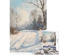 Puzzle da 1000 pezzi per adolescenti Paesaggio innevato sereno Giocattolo educativo Ottimi regali e giocattoli Giochi divertenti Allena il tuo cervello e le tue mani Dimensioni 38x52cm