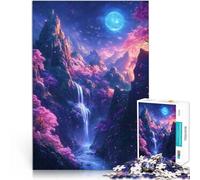 Puzzle da 1000 pezzi per adolescenti Paesaggio magico della cascata Taglio di precisione Decorazione murale Regali unici per compleanno e Natale 52x38cm